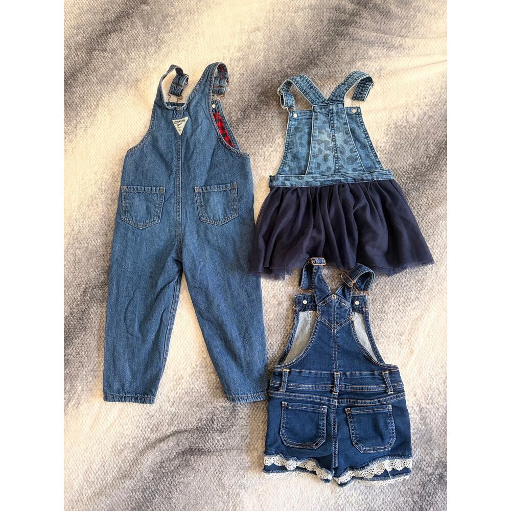 8 PC Bundle Size 3T Toddler Girl Denim Jean Overalls Shorts Jackets Cat Jack - Picture 3 of 7